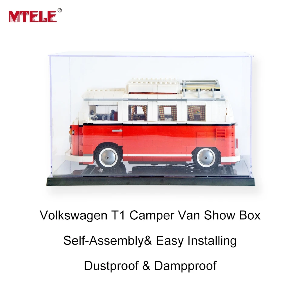 

MTELE 31x19x17cm Acrylic Showcase Box Self-Assembly Box For Volkswagen T1 Camper Van 10220 Building Blocks (Not Include Car)