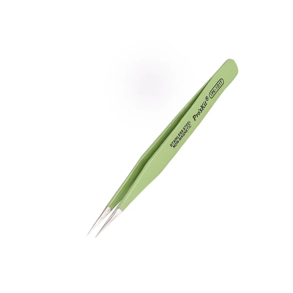 

120mm Insulated Tweezer Non-magnetic Anti-static Round Cuspid Straight Tweezer For Soldering Station