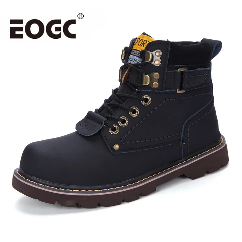 

Size 35-46 Fashion Men work Boots Waterproof Rubber Snow Boots Leather Ankle Boots For For Male Botas Lover Autumn Winter shoes