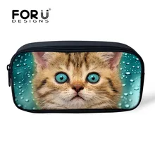 Милые 3D Животные карандаши с котами сумка маленький портативный для макияжа сумка для женщин молния косметичка сумка Модная Детская гелевая ручка сумка