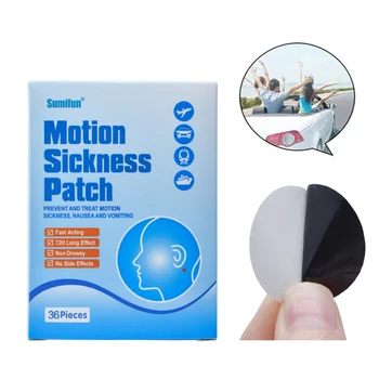 

For Traval 36pcs Boat /Plane/Car Anti Motion Sickness Patch Relieve Dizziness Traveling Driving Health Care Plaster Sticker