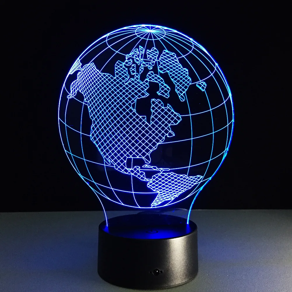 

3D visual effect America map shape globe shape LED night light for decoration ball atmosphere DIY night lamp