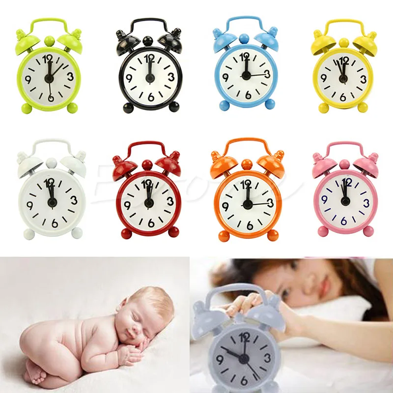 

Home Outdoor Portable Cute Mini Cartoon Dial Number Round Desk Alarm Clock C73 HQ