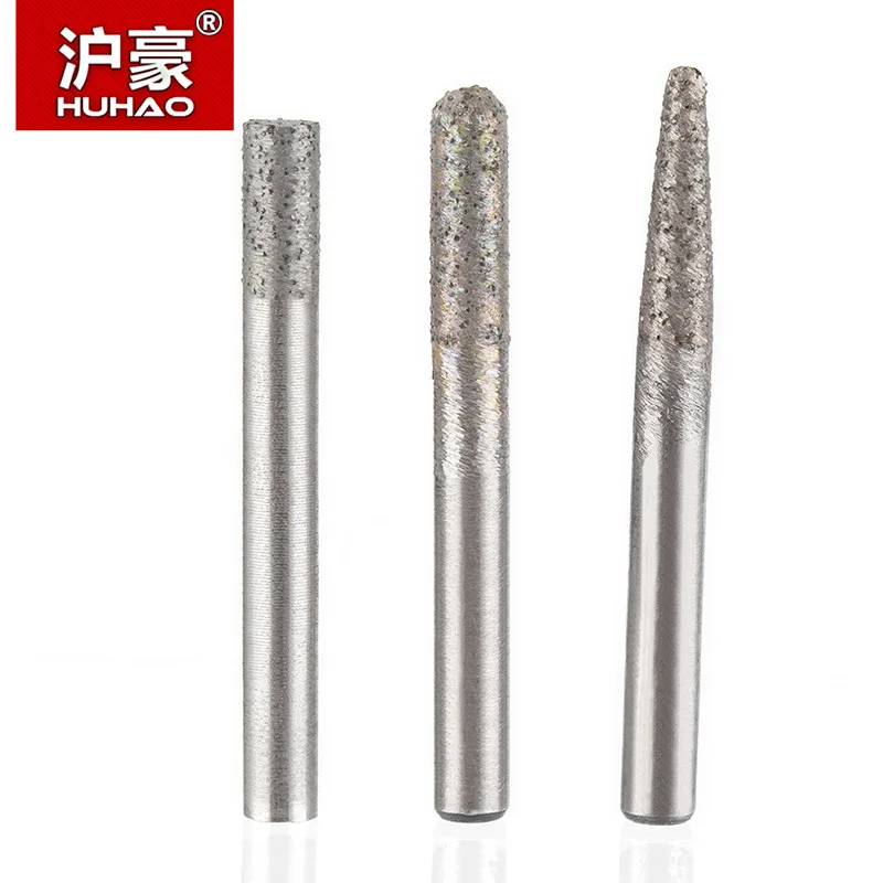 HUHAO 1PC Sintered CNC Stone Carving Bits Deep Embossed Engraved Granite Diamond Metal Powder Engraving Machine Tool