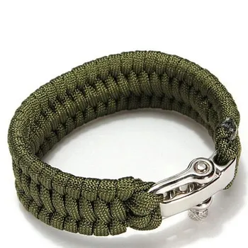

550 Paracord Bracelet Camping Hiking Survival Rope Steel Shackle Buckle paracord survival bracelet paracord wristband #2W