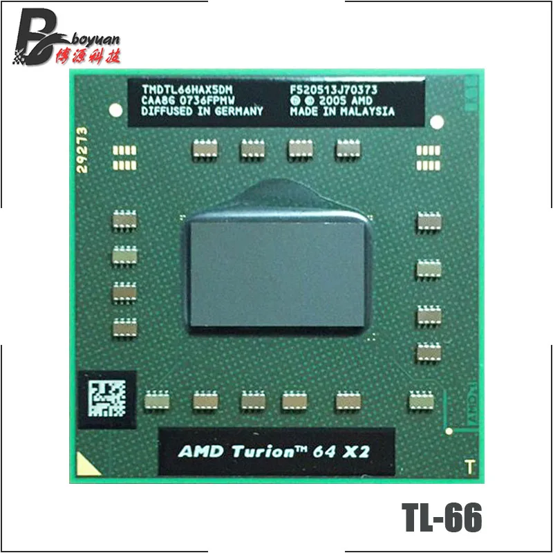 AMD Turion 64X2 Мобильная технология TL-66 TL 66 TL66 2,3 ГГц двухъядерный двухпотоковый процессор TMDTL66HAX5DC разъем S1