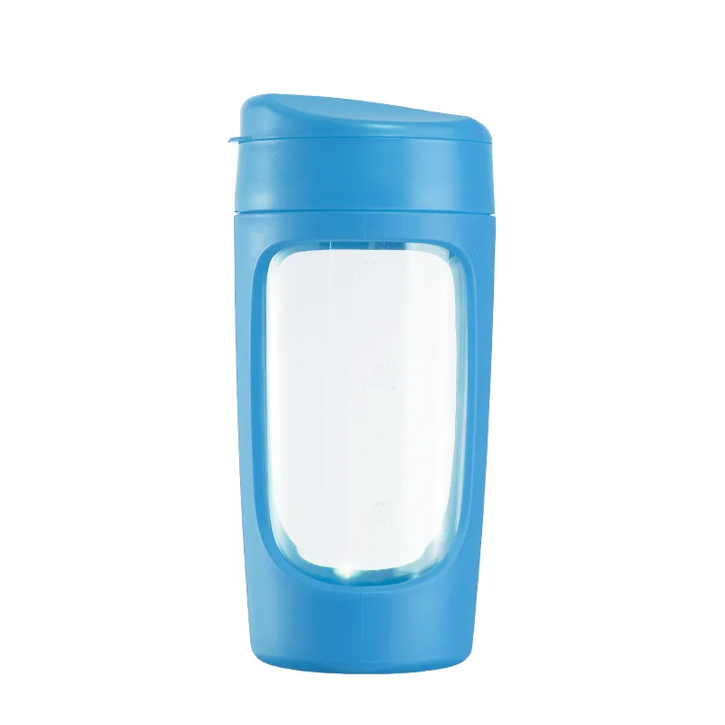 590 мл простой современный протеиновый порошковый шейкер бутылка Спортивная бутылка для воды легко чистить портативный сок чашка - Цвет: Blue