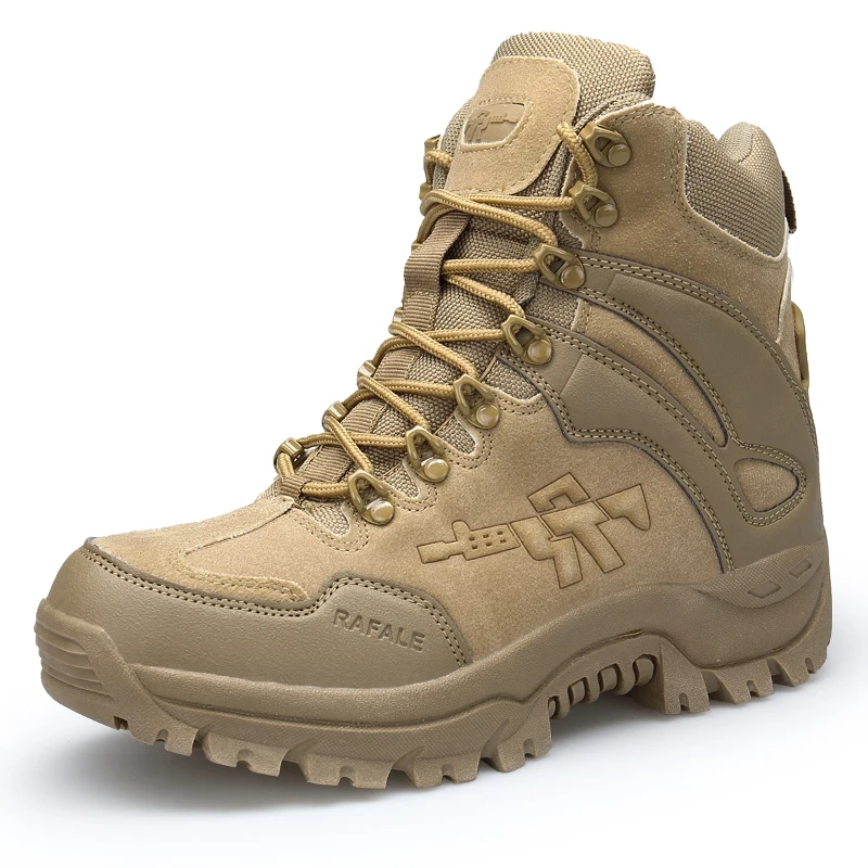 Для мужчин из натуральной кожи армии США Охота, треккинг Кемпинг Альпинизм зимняя рабочая обувь HH-937 - Цвет: Коричневый