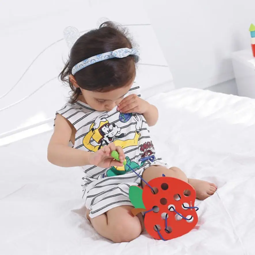 Big Wooden Worm Eat Apple Children's Cater Threading Educational Toys Gift Z906 | Игрушки и хобби
