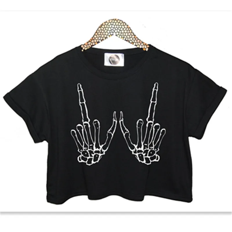 

WBCTW 2018 SUMMER SKELETON HANDS T SHIRT TOP TEE CROP BONES HIPSTER PUNK SWAG RETRO ROCK Tumblr Grunge Casual Cotton Tops