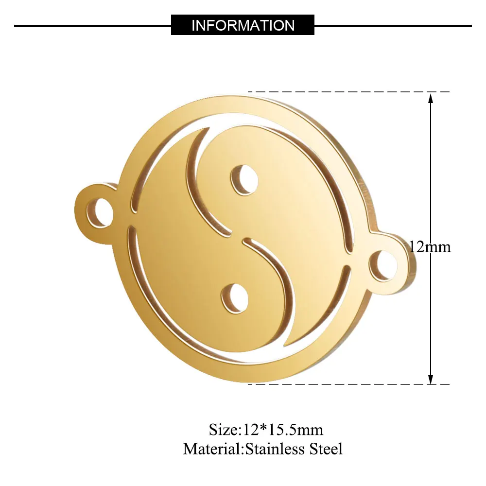 5 шт./лот нержавеющая сталь Yinyang амулеты ручные пламы амулеты Vnistar Высокая полировка DIY амулеты соединители для браслетов