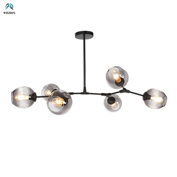 

Post Modern Design Black / Gold Metal E27 Led Chandelier Rotatable Metal Pendant Chandelier for Living Room Luxury Hanging Lamp