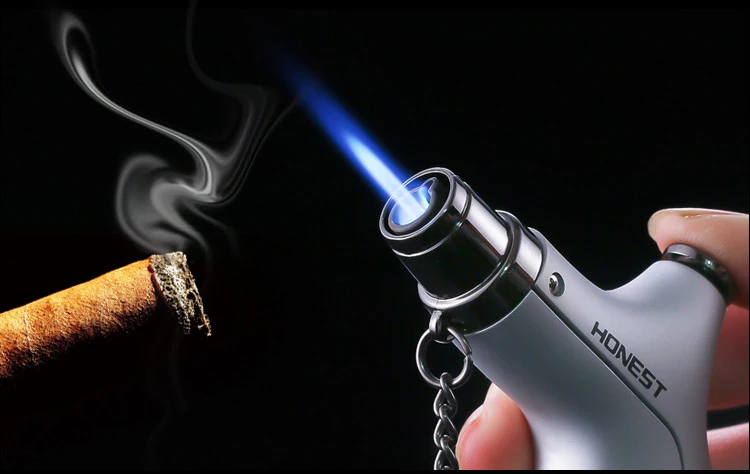Подлинные газовые зажигалки прямо на пистолет-распылитель сигара специальный воспламенитель креативный Регулируемый сварочный инструмент бутанеторх пожарный стартер