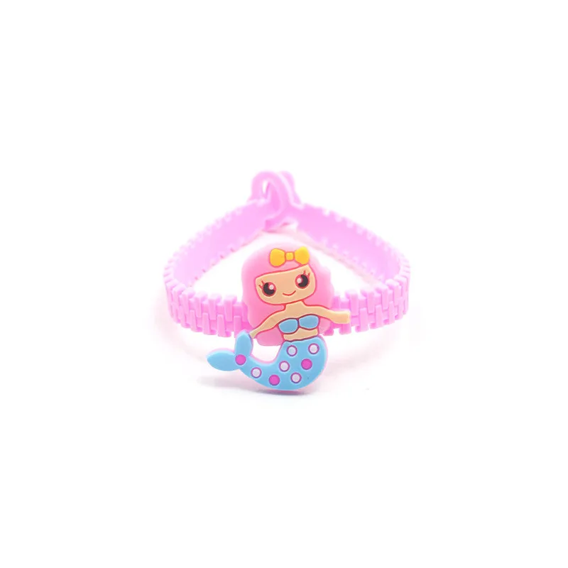 10 шт Фламинго Единорог вечерние Русалка резиновый браслет на запястье День рождения украшения детские подарки детский душ подарки на праздник - Цвет: Mermaid pink