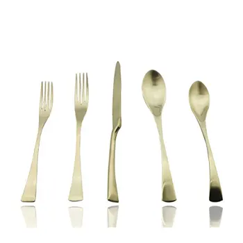 

Black Gold Matte Exquisite Series Stainless Steel Cutlery Western Fork Knife Scoop Set Dessert Fork Knife Scoop Set 20 pieces