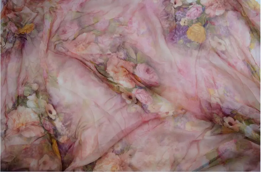 Натуральный экологический материал HD цифровой спрей шелковая ткань обработка квадратный шарф ткань Пион Роза