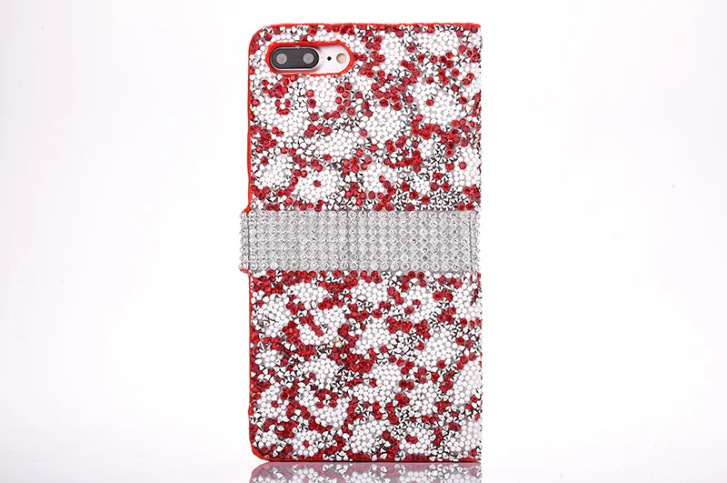 Leopard diamond rhinestone leather case iphone 6 6s 7 8 plus (11)