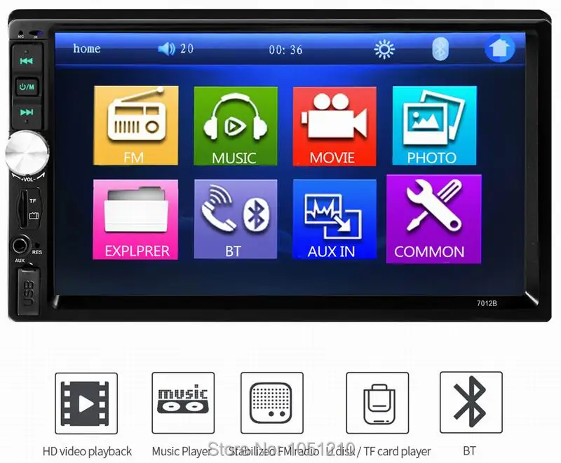 

Ouchuangbo 7 inch car mp5 audio stereo radio with front aux USB mirror link SD BT MP3 media player in stock fast ship