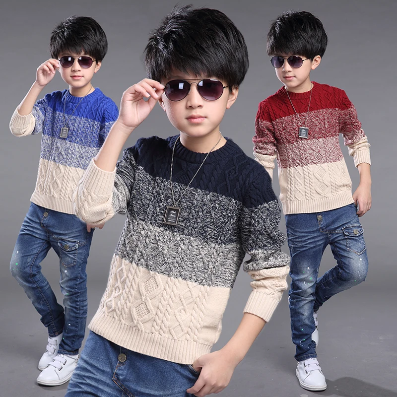 

Foreign Trade 2018 Fall Winter Boys Assorted Color Knitted Sweaters Children Casual Knitwear Teenage Kids Pullovers Clothes G925