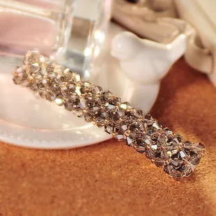 Корейская Мода Bling Full Crystal beads металлические заколки для волос ручной работы заколка Шпилька Украшения для волос