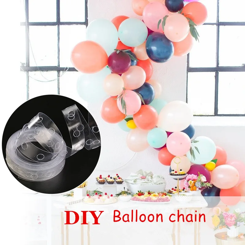 

5M 410 Holes Plastic Balloon Chain PVC Rubber Wedding Party Birthday Balloons Backdrop Decor Balloon Chain Arch Decor