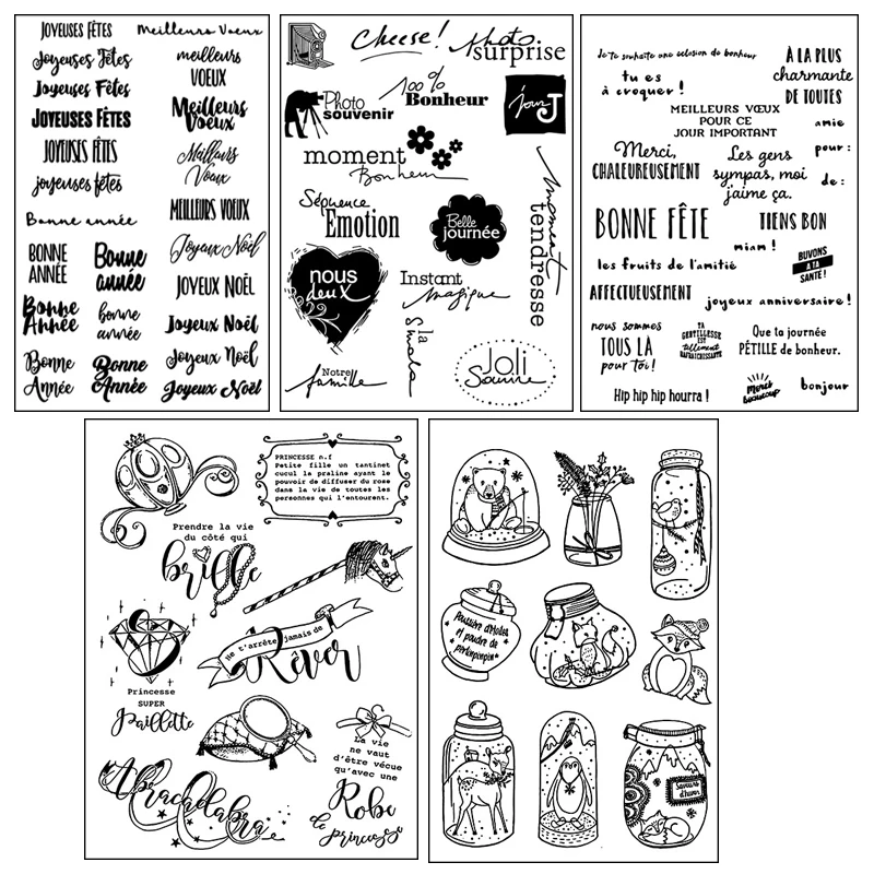 

ZhuoAng French language/France Transparent and Clear Stamp DIY Scrapbooking Album Card Making DIY Decoration Making