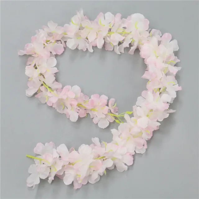 90 см вишневый цвет лоза Сакура искусственные цветы для вечерние свадебные потолочные Декор настенный подвесной ротанговый Флер может быть удлинен - Цвет: Светло-розовый