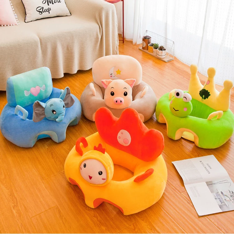 Cute Cartoon Sofa Skin for Infant Baby Seat Sofa Cover Sit Learning Chair Washable Only Cover With Zipper Without PP Cotton