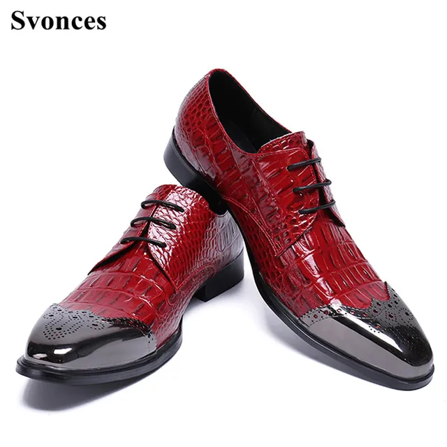 Sepatu Pria 2019 Top Quality Men Dress Shoes Genuine Leather Crocodile