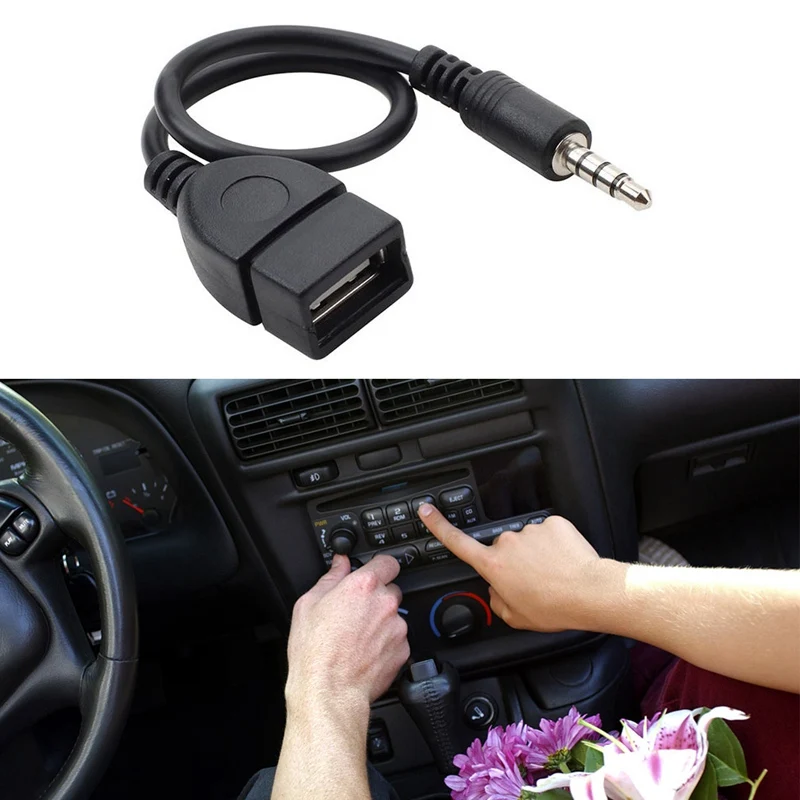 

3.5mm Male to USB Female Cable Audio Jack AUX USB Plug Audio Converter Cable