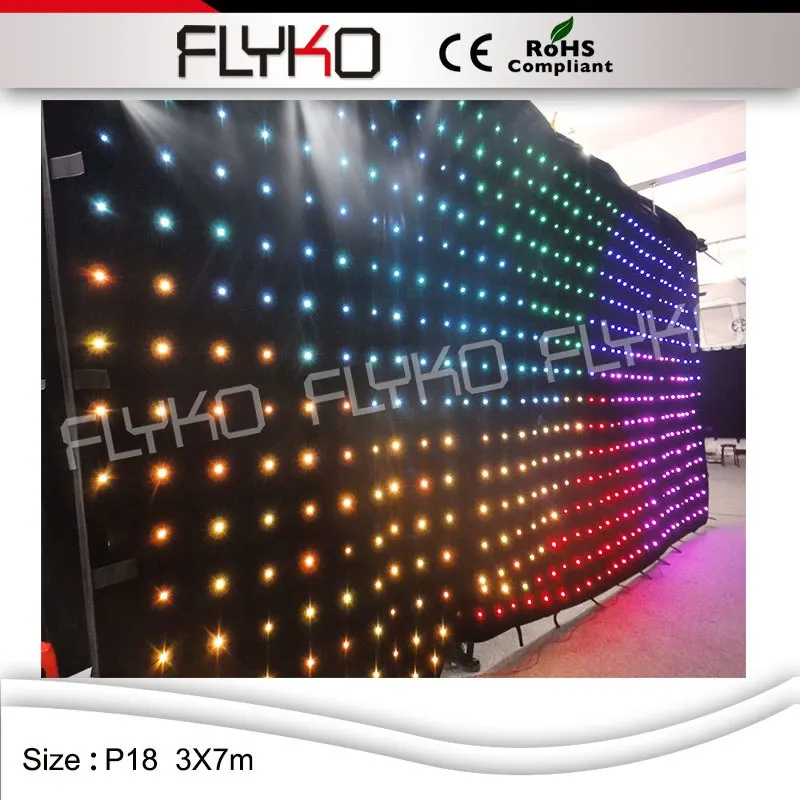 

Flyko Stage decoration light DMX P18 screen display video flexible led curtain