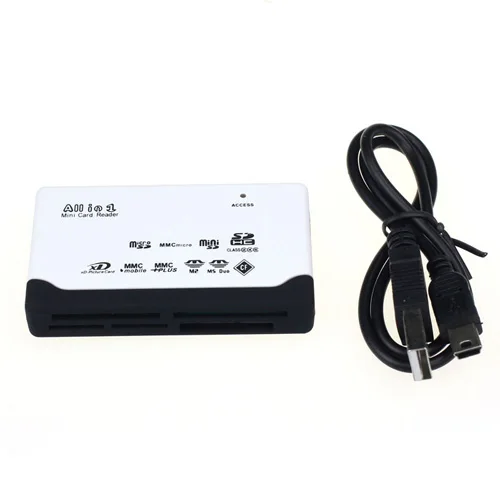 All in One Memory USB External Card Reader SD SDHC Mini Micro M2 MMC XD CF Black High Quality - Цвет: Белый