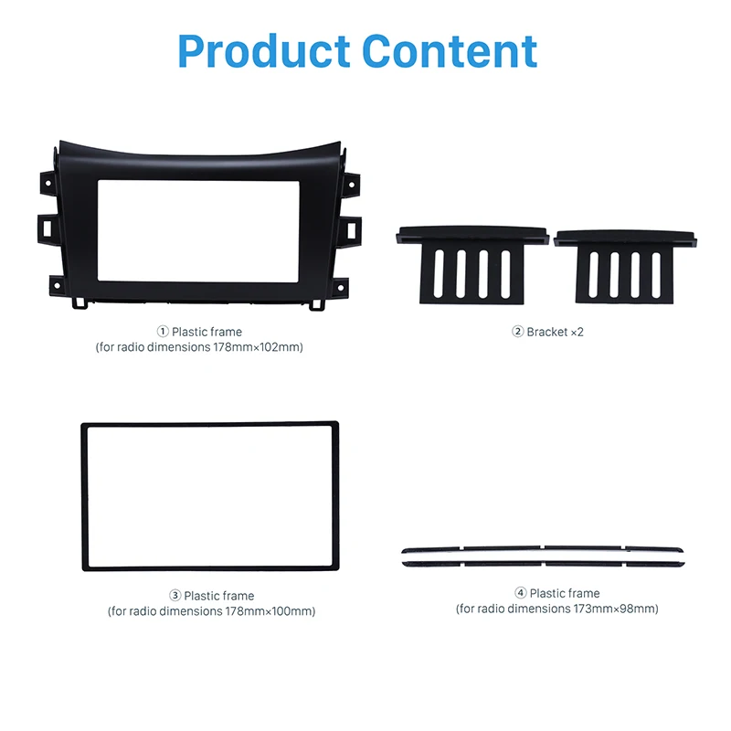 Seicane 2Din 173*98mm Frame Black Dash Panel Mount Refitting Kit Car Radio Fascia Dashboard For 2014 2015 Nissan Navara NP300 Seicane 2Din 173*98mm Frame Black Dash Panel Mount Refitting Kit Car Radio Fascia Dashboard For 2014 2015 Nissan Navara NP300