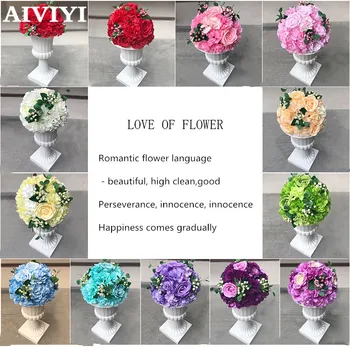 

Artificial Silk flower ball DIY all kinds of flowers heads wedding decoration road lead wall hotel shop window decor T station