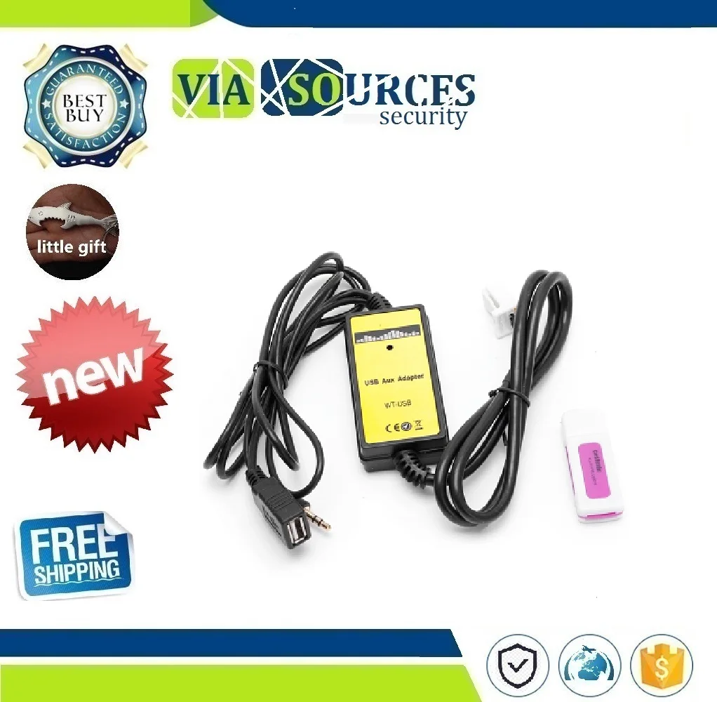 

Car Audio CD Adapter Changer MP3 Interface AUX SD USB Data Cable 2x6Pin For Toyota Camry Corolla Matrix 828 Promotion