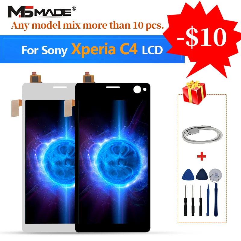 

5.5" Original For Sony Xperia C4 Display E5303 E5353 E5333 LCD Touch Screen Digitizer Display Replacement Parts With Frame