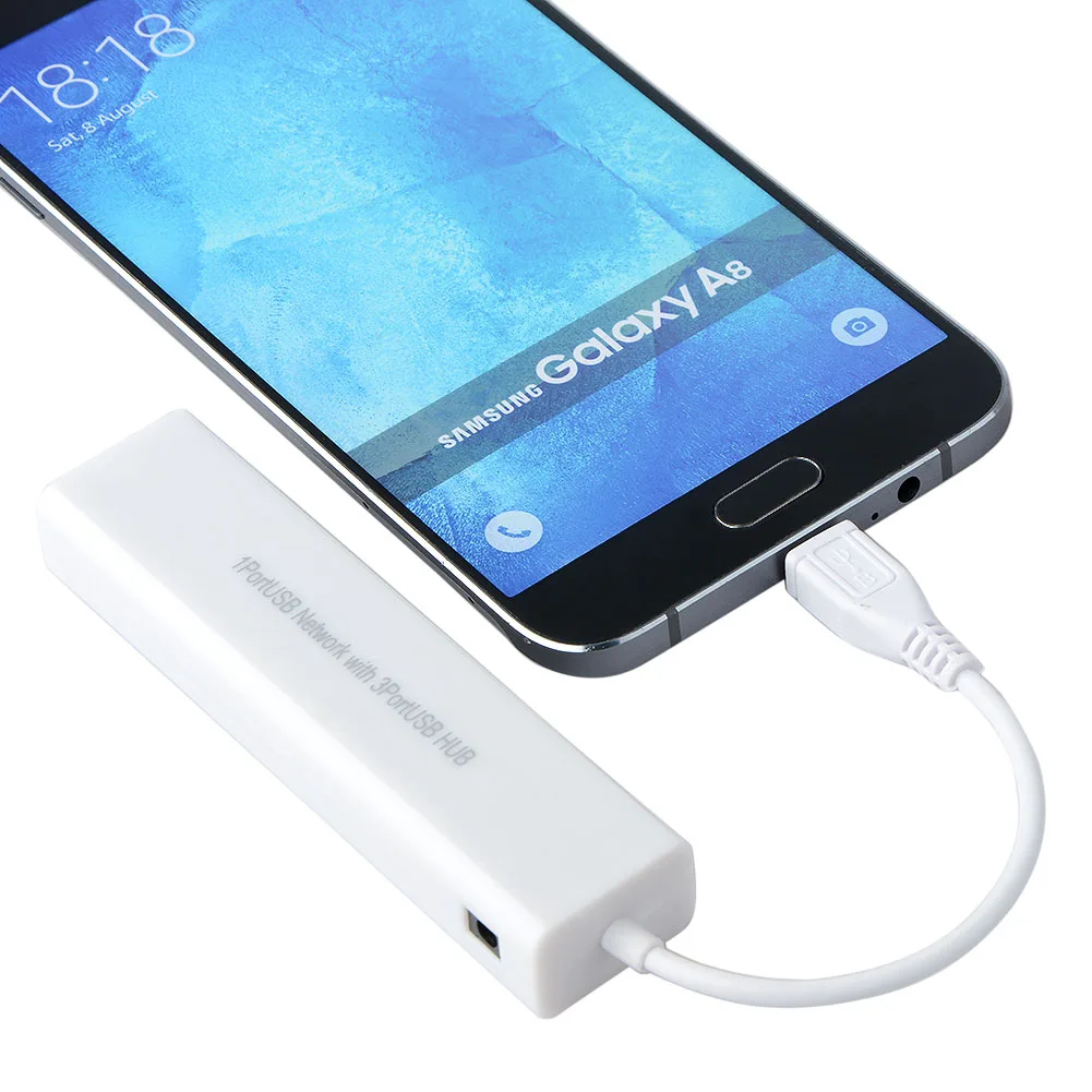 

Micro USB to Network LAN Ethernet RJ45 Adapter with 3 Port USB 2.0 HUB Adapter 10/100M Network Card for Android Tablet