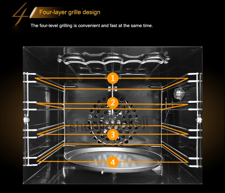 60л 4 лотка конвекционная печь с горячим воздухом Коммерческая Автоматическая электрическая духовка многофункциональная печь для выпечки пиццы/печенья/хлеба/тортов 220 В