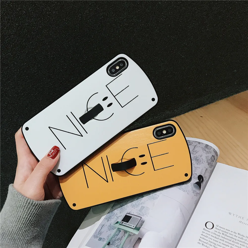 

NICE simple smile case For iPhone 11 pro max 7 8 6s Plus iphone XS MAX XR silicon Ring Phone Cases Hide Stand luxury Phone Case