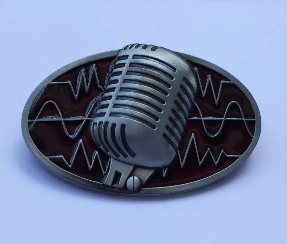 

Microphone Rock Music Belt Buckle suitable for 4cm wideth belt with continous stock