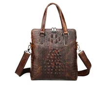 Maxdo Vintage Alligator Pattern Real Skin Genuine Leather Briefcase Portfolio Men Messenger Bags Handbags #M1231
