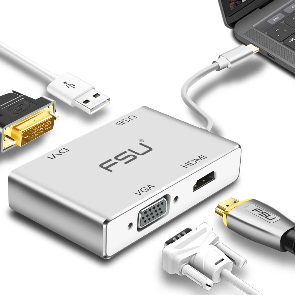 

4K UHD USB-C to HDMI + Ethernet + USB 3.0 Type C/F Charging Port Adapter Converter Cable Monitor HDTV