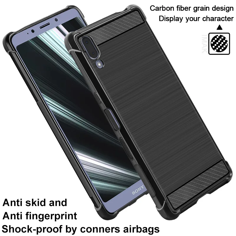 For Sony Xperia L3 case iMAK Vega Fiber Pattern airbag Phone Bumper Cover |