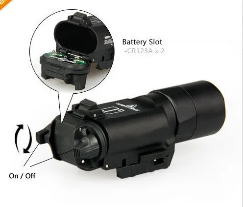 

Free Ship 1pc New Arrival Surefir X300 LED Weapon Light for Outdoor Tactical Hunting Laser sight