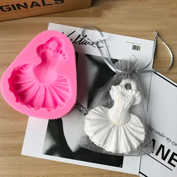 

Ballet Skirt Aromatherapy Wax Silicone Mold DIY Plaster Silicone Mould For Car Pendant Gypsum Molds