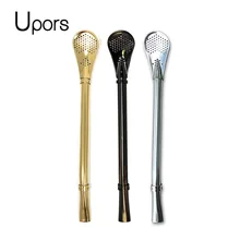 UPORS – filtre à paille en acier inoxydable 304, réutilisable, métal, outils à thé, accessoires de Bar, 1 pièce