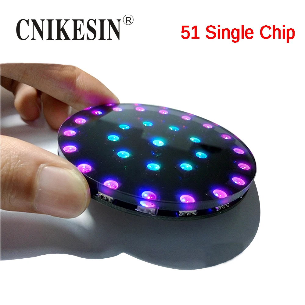 

CNIKESIN New 51single Chip Microcomputer DIY Electronic Design Suite RGB Full Color LED Crystal Light Cube Circle Aurora Diy Kit