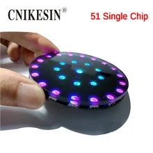 CNIKESIN New 51single Chip Microcomputer DIY Electronic Design Suite RGB Full Color LED Crystal Light Cube Circle Aurora Diy Kit