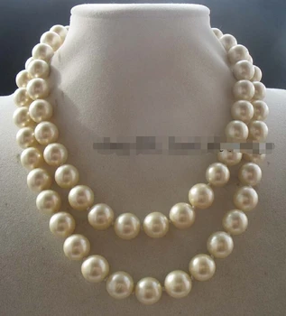 

FREE shipping>>>>sea south shell yellow round 12mm necklace 32" nature 6.07 6.08