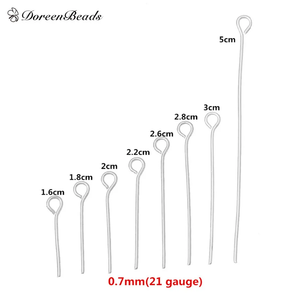 DoreenBeads 800 шт 0 7 мм (21 манометр) смешанный 1 6 см 8 2 3 5 серебряный цвет Шпильки для глаз